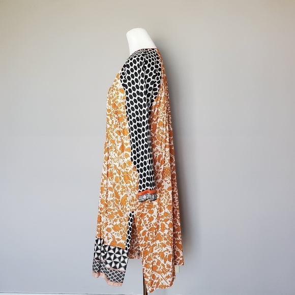 Elegant Orange and Black Patterned Women's Tunic - Picture 9 of 12